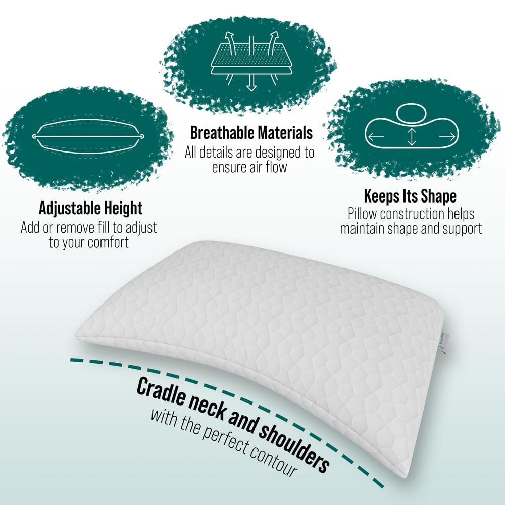 Ottomanson Queen Memory Foam Pillow with Microfiber Cover
