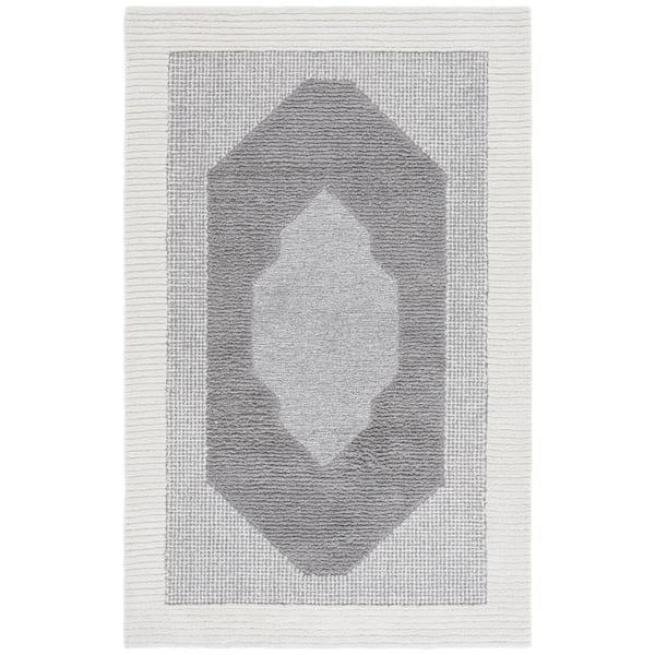 Renewal 3 ft. x 5 ft. Dark Gray/Ivory Medallion Area Rug