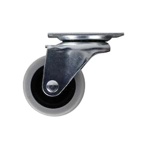 2 in. Medium Duty Gray TPR Swivel Plate Caster with 90 lbs. Weight Capacity