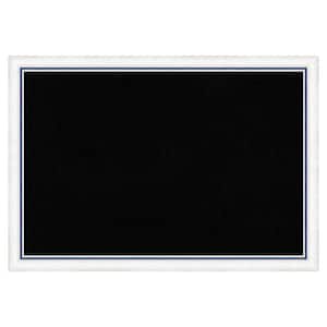 Morgan White Blue Wood Framed Black Corkboard 26 in. x 18 in. Bulletin Board Memo Board