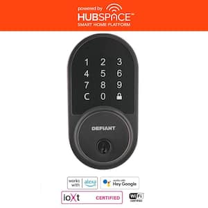 Round Aged Bronze Smart Wi-Fi Deadbolt Powered by Hubspace