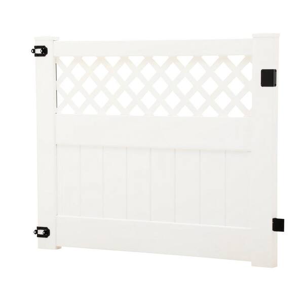Barrette Outdoor Living Anderson 4 ft. W x 5 ft. H White Vinyl Un-Assembled Fence Gate