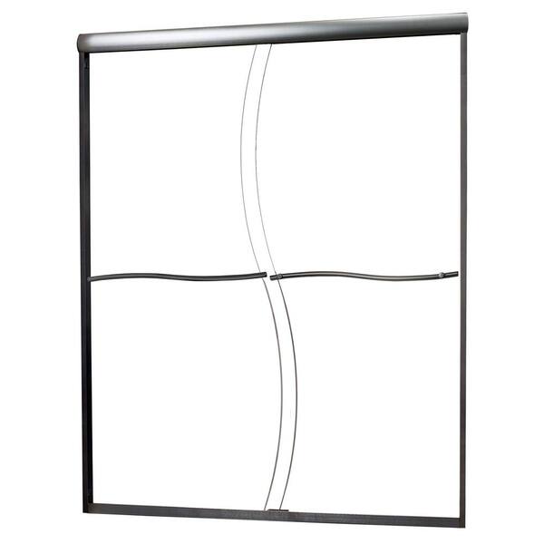 Foremost Cove 48 in. W x 72 in. H Frameless Sliding Shower Door in Brushed Nickel