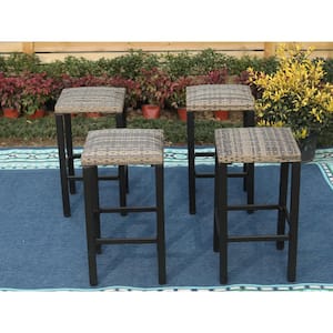 Rattan Wicker Outdoor Bar Stool (4-Pack)