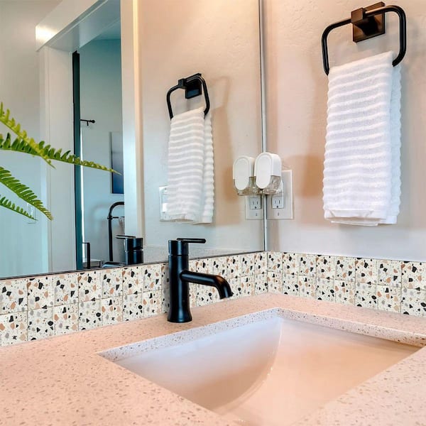 White and Linen T20 4 in. x 4 in. Vinyl Peel and Stick Tile (24 Tiles, 2.67 sq. ft. /pack)