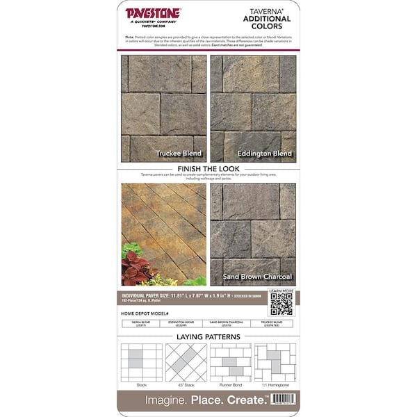 Paper Sample Only of Taverna Rec 11.81 in. L x 7.87 in. W x 50 mm H Sierra Blend Concrete Paver (1-Piece)