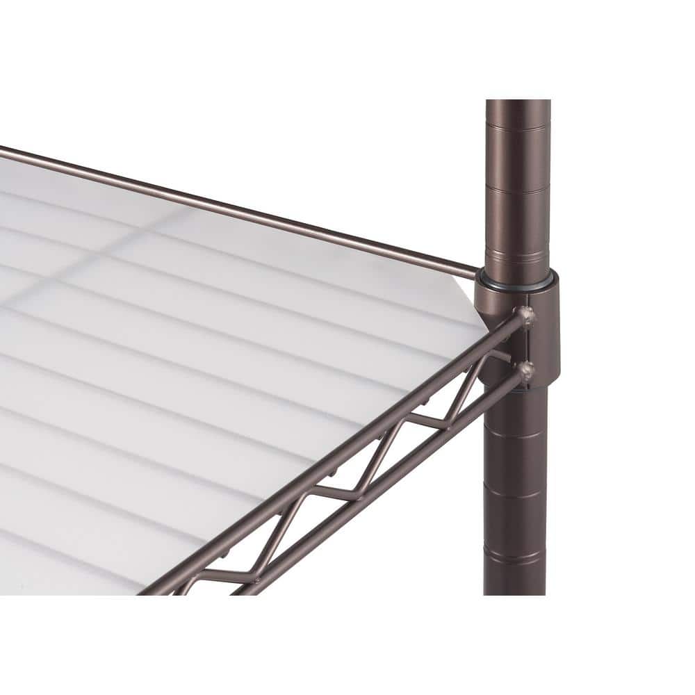 Dark Bronze 4-Tier Steel Wire Shelving Unit with Liners