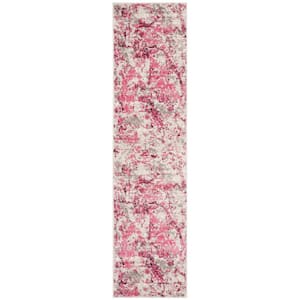 Skyler Pink/Ivory 2 ft. x 10 ft. Abstract Runner Rug