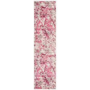 Skyler Pink/Ivory 2 ft. x 6 ft. Abstract Runner Rug