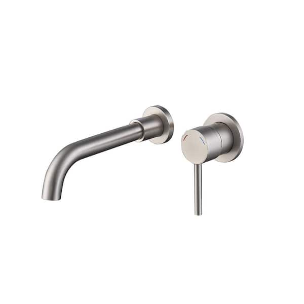 Unbranded Single-Handle Wall Mount Bathroom Faucet in Brushed Nickel