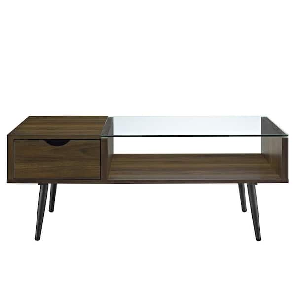 Walker Edison Furniture Company 25 Modern Storage Side Table - Dark Walnut  HD8183 - The Home Depot