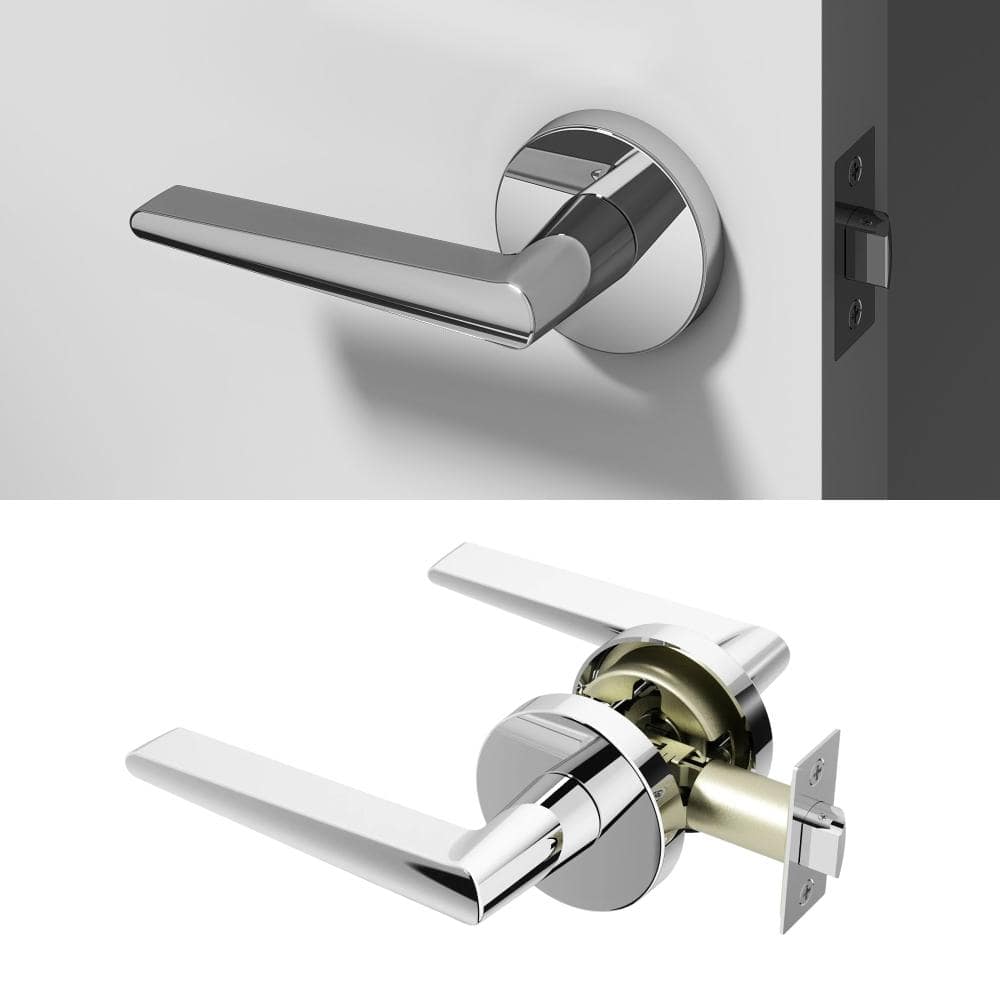 Okun Halo Metal Chrome Passage Hall/Closet Flat Door Handle with
