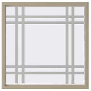 23.5 in. x 23.5 in. Prairie Decorative Glass Picture Vinyl Window - Tan