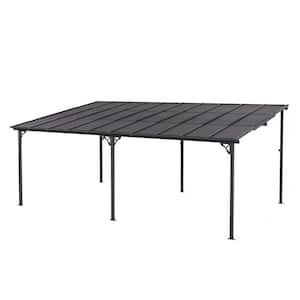 12 ft. x 20 ft. Outdoor Aluminum Wall-Mounted Gazebo Pergola for Patio Covers