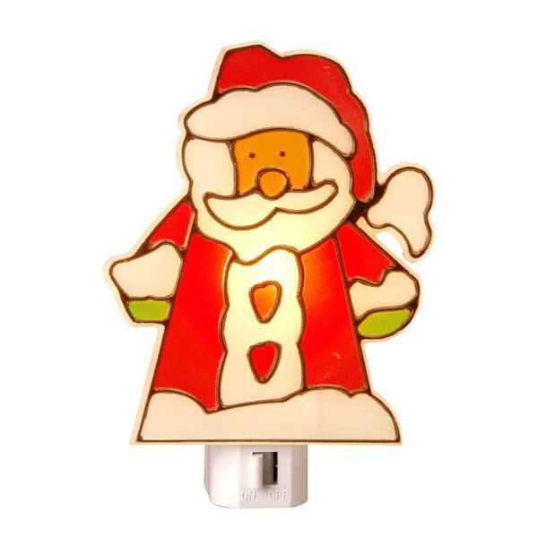 AMERELLE Stained Glass Santa Manual Night Light