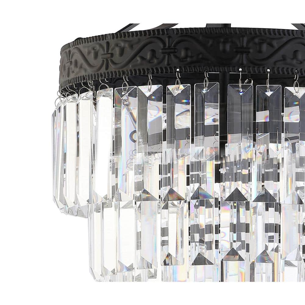 Wyatt Classic 12" Bronze Crystal LED Chandelier