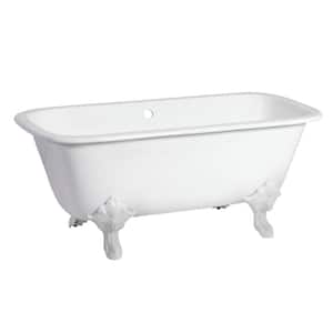 Modern 67 in. Cast Iron Clawfoot Double Ended Bathtub in White