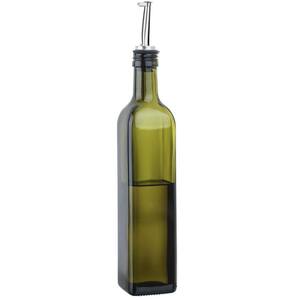 500ml Olive Oil Dispenser Glass Bottle with Pourers and Funnel, Dark Green