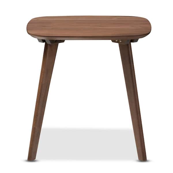 Baxton Studio Dahlia Mid-Century Medium Brown Wood Finished End Table