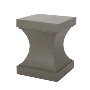 Light Gray Square Magnesium Oxide 17.3 in. Accent Side Table Clean Pedestal Design with Constructed Lightweight Concrete