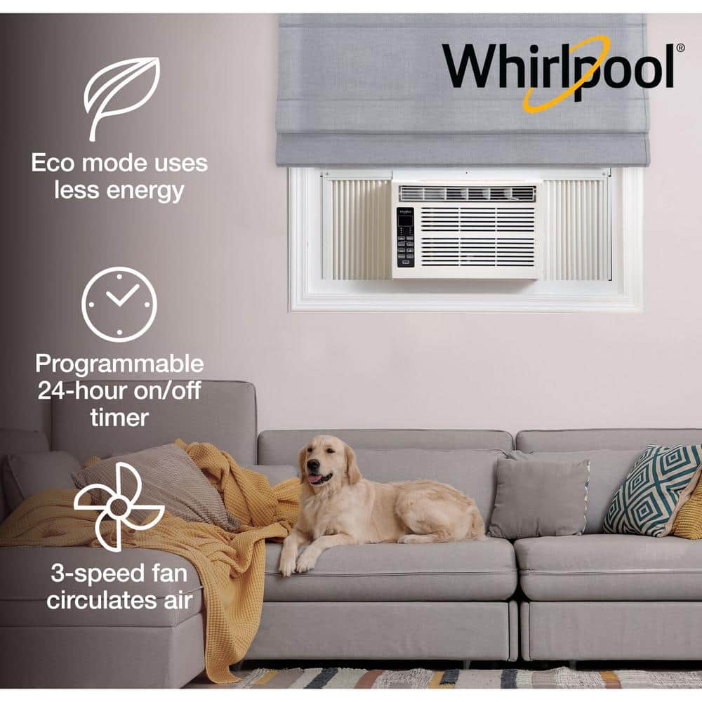 Whirlpool 8,000 BTU White Window-Mounted Air Conditioner with Remote