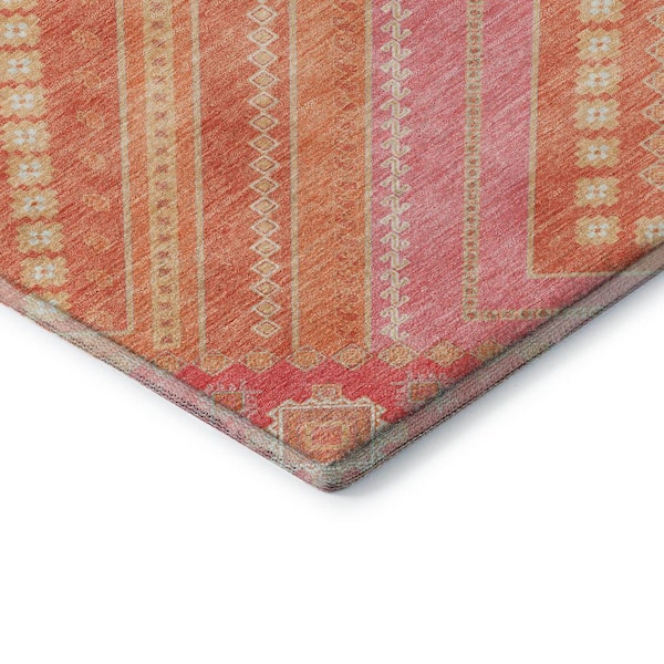 Mayfield Premium Machine Washable Abstract AMF1010 Coral 2 ft. x 3 ft. Area Rug