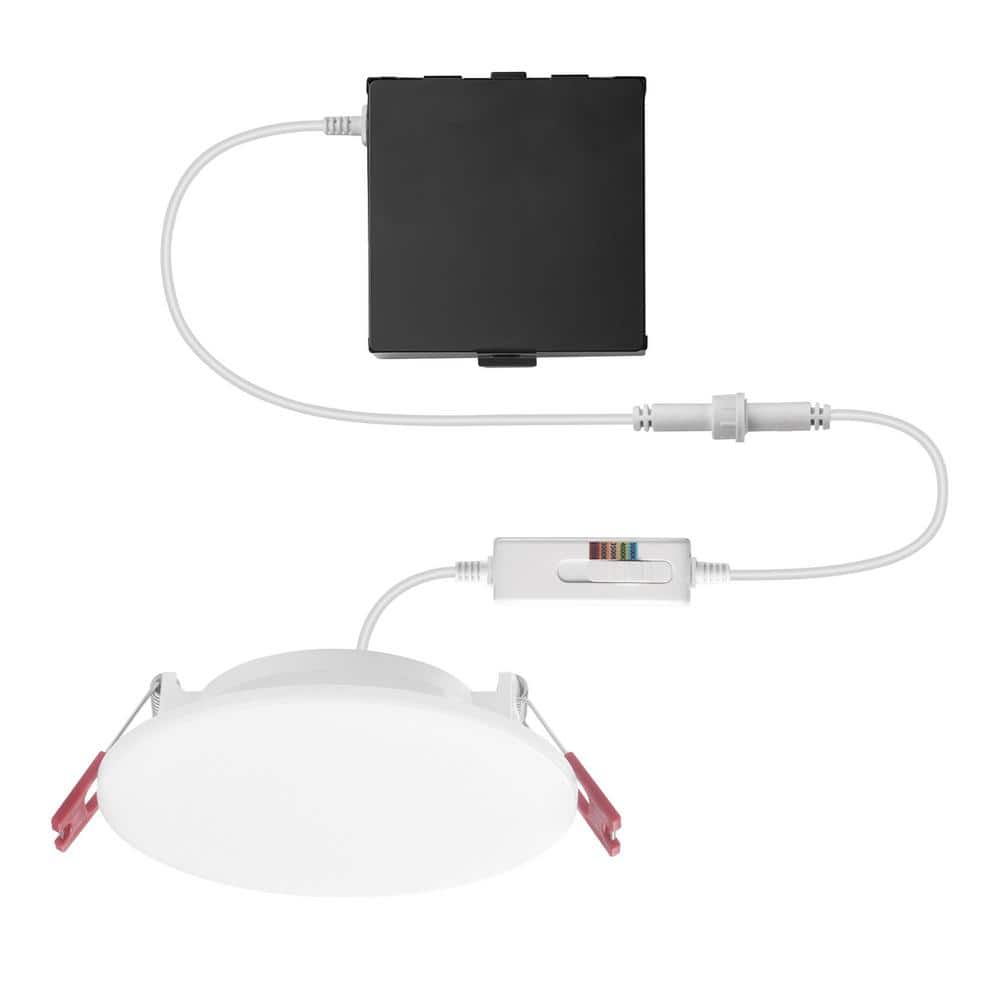 Infiniedge Integrated LED 4 in Round Adj Color Temp Canless Recessed Light 