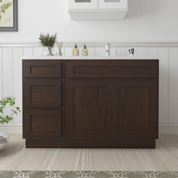 45 in. W x 21 in. D x 32.5 in. H Bath Vanity Cabinet without Top in Brown