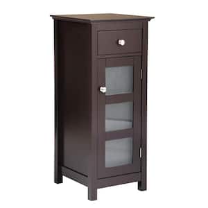 13 in. W x 13.6 in. D x 30.6 in. H Brown Bathroom Linen Cabinets Floor Storage Cabinet with Drawers and Shelves