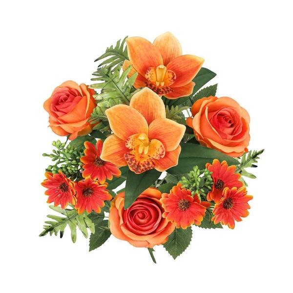 極美品✨TOCCA SPRING BOUQUET 2 オレンジ系 LIVING LUXURY 16 in. Orange Artificial Mixed Rose Cymbidium Orchid