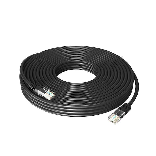 LOOCAM 25 ft. Cat 6 UTP Ethernet Cable, 26AWG RJ45,550MHz Ethernet Cable,  1Gbps Transfer Speed, Black LSP-0706N1-B - The Home Depot