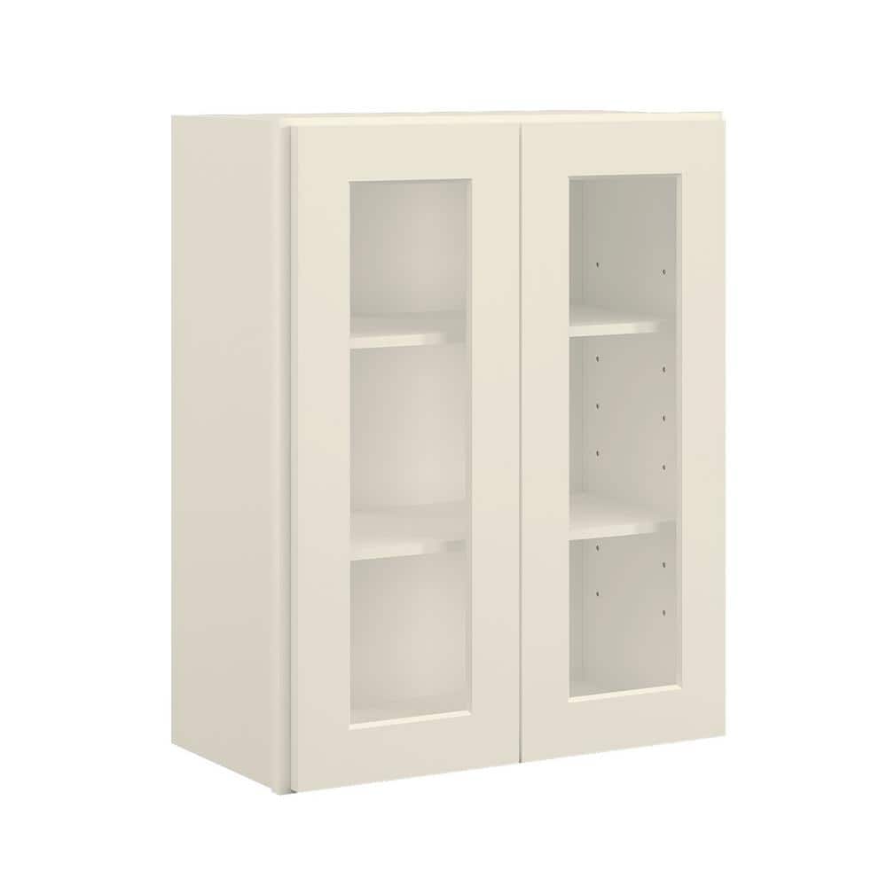 24 in. W x 12 in. D x 30 in. H in Antique White Plywood Ready to Assemble Wall Cabinets with Shelf without Glass price history on PriceWatchPro