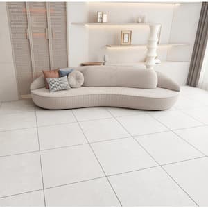 White 24 in. x 24 in. Melange Italian Porcelain Floor and Wall Tile (16 sq. ft.)