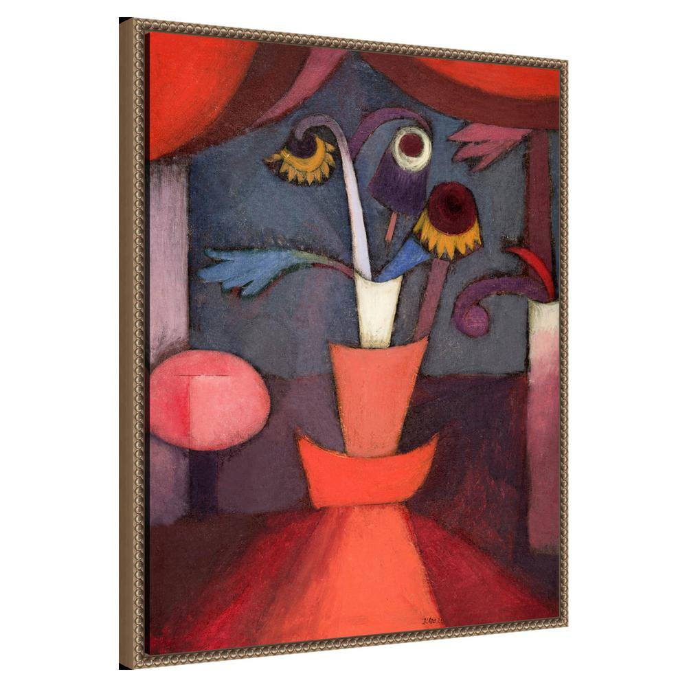 Autumn Flower Abstract Impressionist Beaded Framed Canvas Art