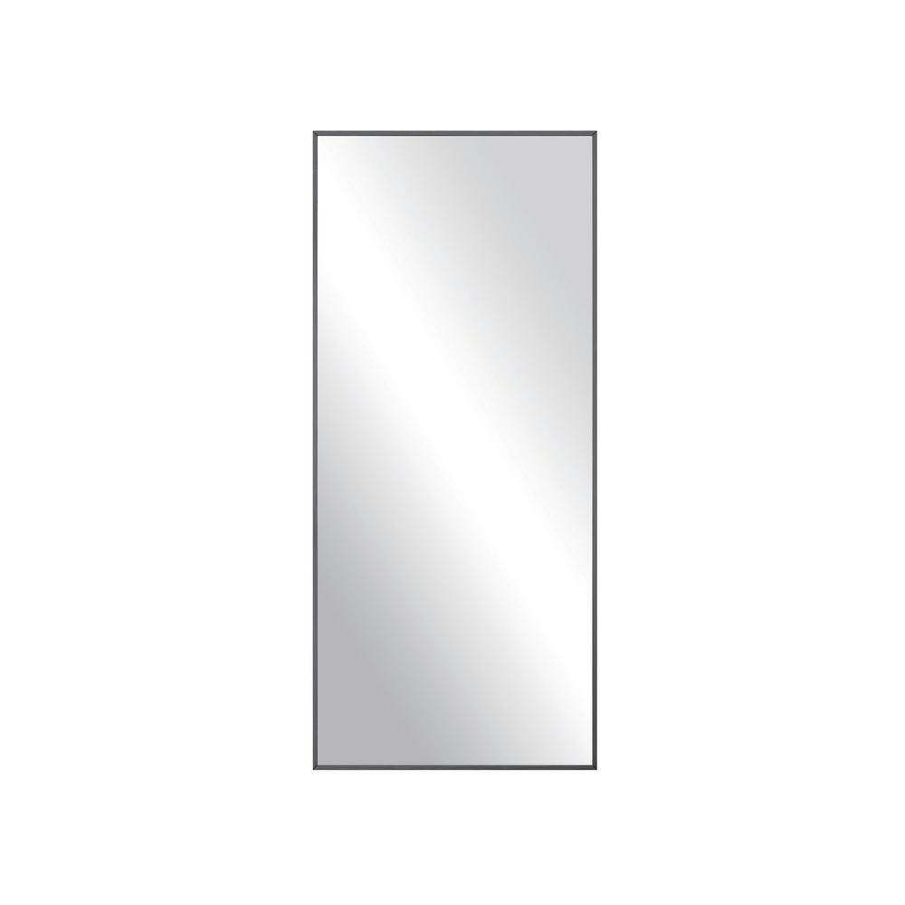 Black 31 in. W x 71 in. H Rectangle Metal Full Length Mirror with Stand for