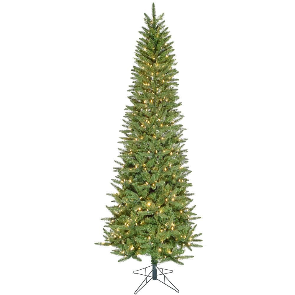 7.5-Ft Slim Pine Artificial Christmas Tree with Warm White LED Lights