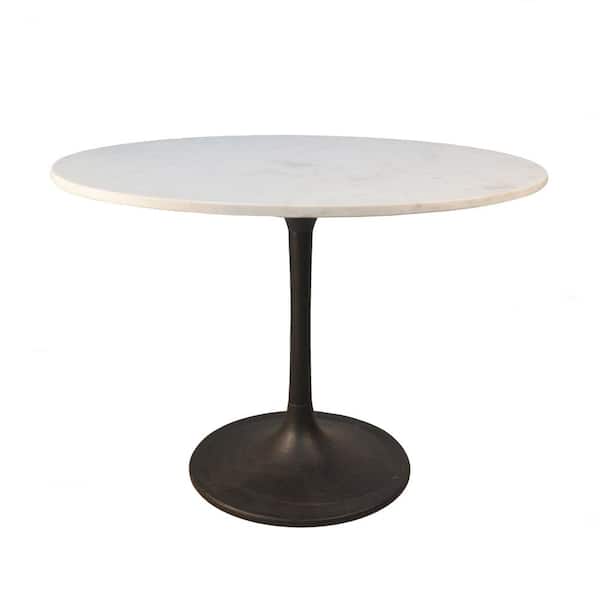 Unbranded 40 in. Enzo Black Round Marble Top Dining Table