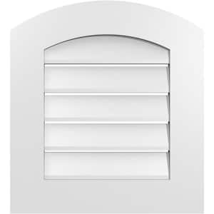 20 in. x 20 in. Arch Top Surface Mount PVC Gable Vent: Decorative with Standard Frame