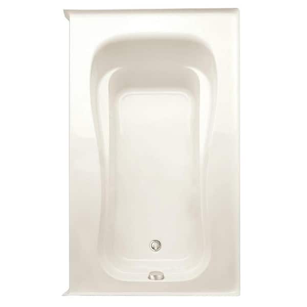 Aquatic Novelli 60 in. Acrylic Right Drain Rectangular Alcove Air Bath Tub in Biscuit