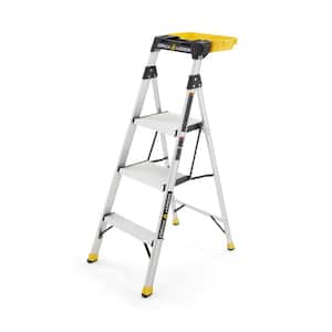 4 .5 ft. Aluminum Dual Platform Step Ladder with Project Bucket ( 9 ft. Reach ), 250 lbs. Capacity Type I Duty Rating