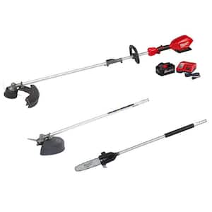 M18 FUEL 18V Lithium-Ion Brushless Cordless QUIK-LOK String Trimmer 8Ah Kit w/M18 Brush Cutter & Pole Saw Attachment