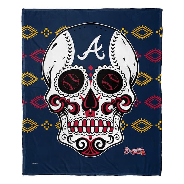 THE NORTHWEST GROUP MLB Atlanta Braves Candy Skull Silk Touch Throw Blanket