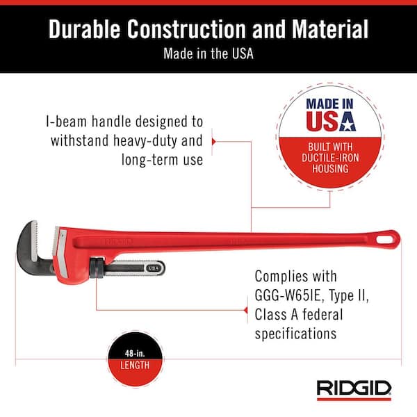 48 in. Long Heavy Duty Iron Pipe Wrench 48 in. Long Heavy Duty Iron Pipe Wrench