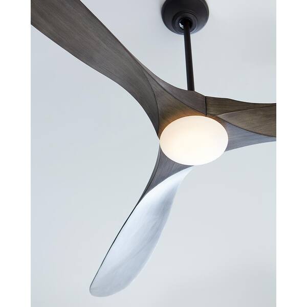 Generation Lighting - Maverick Max LED 70 in. Integrated LED Indoor/Outdoor Aged Pewter Ceiling Fan with Light Grey Weathered Oak Blades