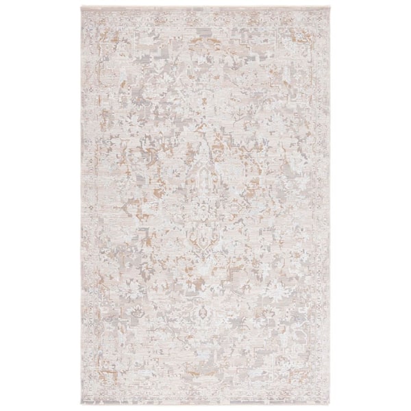 SAFAVIEH Sabrina 5 ft. x 8 ft. Ivory/Gray Monochrome Ornate Area