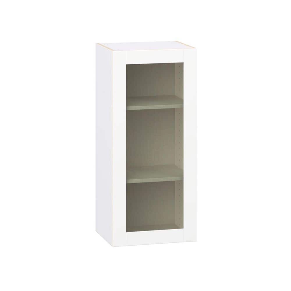 Timberline 18 in. W x 14 in. D x 40 in. H Assembled Glass Door Wall Kitchen Cabinet in Bright White price history on PriceWatchPro