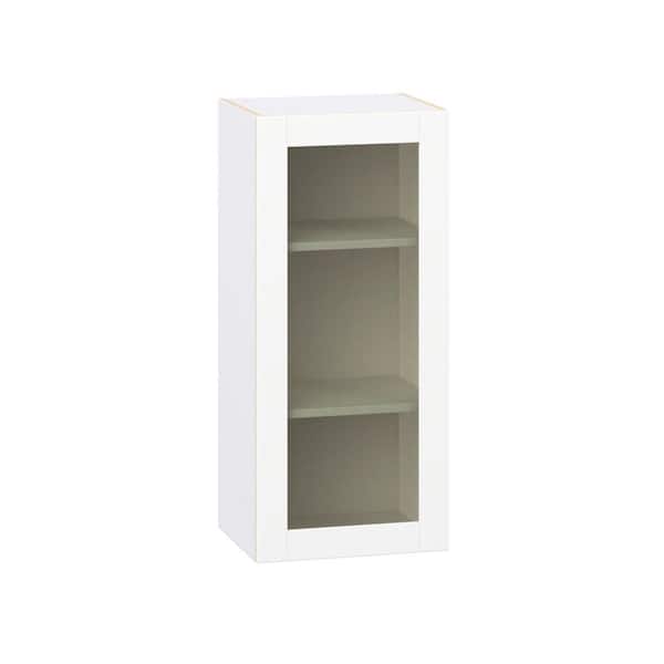 Timberline 18 in. W x 14 in. D x 40 in. H Assembled Glass Door Wall Kitchen Cabinet in Bright White