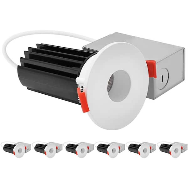 2 in. Integrated LED Recessed Canless Light with Pinhole Interchangeable Trim, 5CCT, 1000LM, 15W CRI80, Dimmable 6 Pack