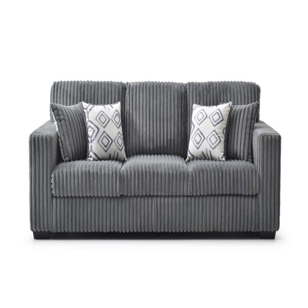 Teddy 92 in. Square Arm Polyester Straight Sofa in Gray price history on PriceWatchPro