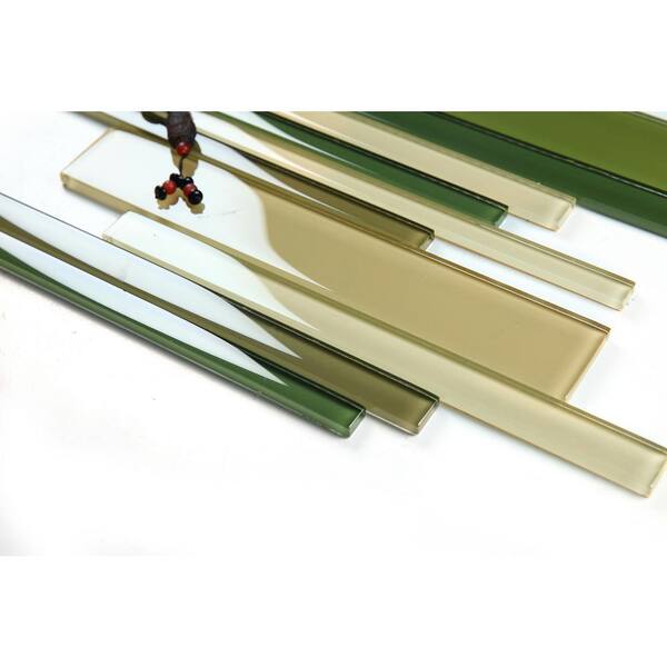 Anatolia Waterfall 12-in x 12-in Glossy Glass Mixed Pattern Subway Wall Tile (10-sq. ft/ Carton)